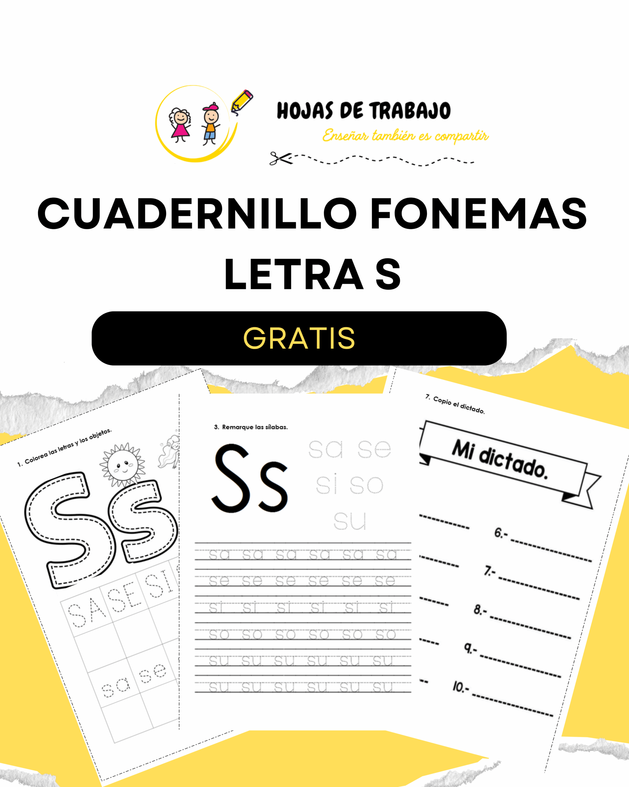 📘 Cuadernillo para Conocer el Fonema S - Hojas de trabajo